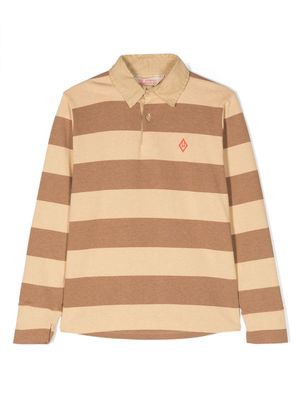 The Animals Observatory Eel logo-embroidered striped cotton polo shirt - Brown