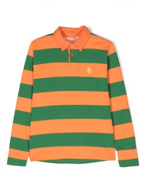 The Animals Observatory Eel logo-embroidered striped cotton polo shirt - Orange