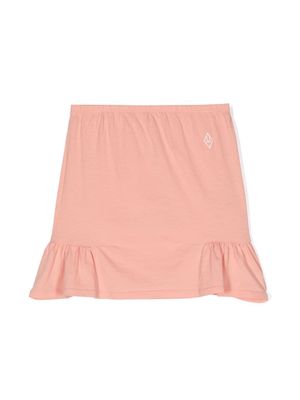 The Animals Observatory embroidered-logo cotton skirt - Pink