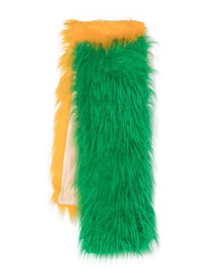 The Animals Observatory faux-fur two-tone scarf - Green