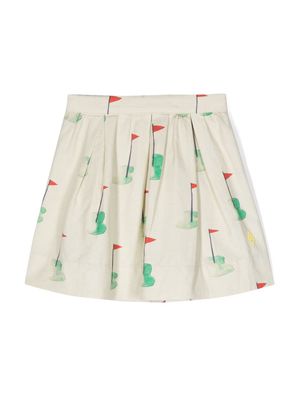 The Animals Observatory graphic-print pleated skirt - Neutrals