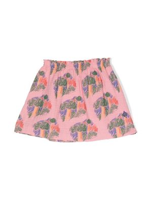 The Animals Observatory graphic-print ruffled skirt - Pink