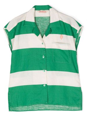 The Animals Observatory Kangaroo logo-embroidered striped shirt - Green