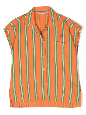 The Animals Observatory Kangaroo logo-embroidered striped shirt - Orange