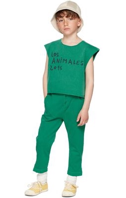 The Animals Observatory Kid Green Logo Chameleon Lounge Pants