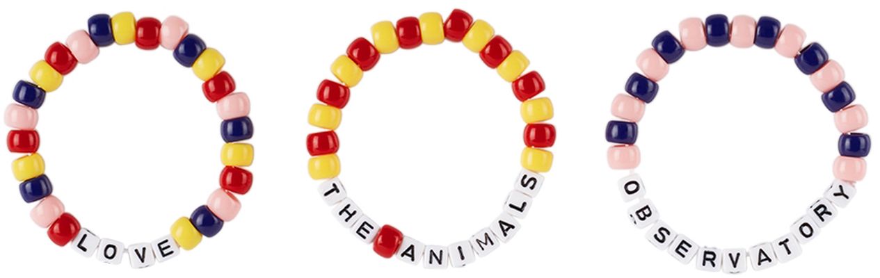The Animals Observatory Kids Three-Pack Multicolor Logo Bracelets