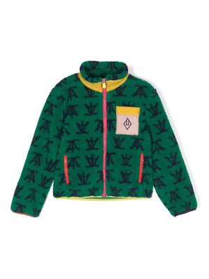 The Animals Observatory logo-embroidered fleece jacket - Green