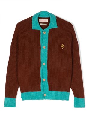 The Animals Observatory logo-embroidered knitted cardigan - Brown