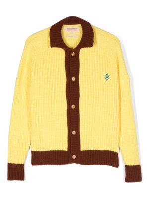 The Animals Observatory logo-embroidered knitted cardigan - Yellow