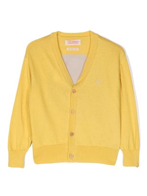 The Animals Observatory logo-embroidered V-neck cardigan - Yellow