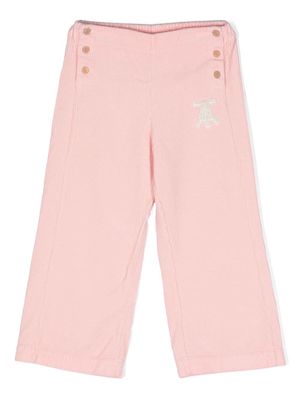 The Animals Observatory logo-patch corduroy trousers - Pink