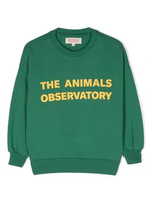 The Animals Observatory logo-print cotton sweatshirt - Green