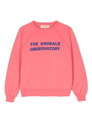 The Animals Observatory logo-print cotton sweatshirt - Pink