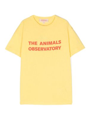 The Animals Observatory logo-print cotton T-shirt - Yellow