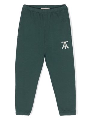 The Animals Observatory logo-print cotton track pants - Green