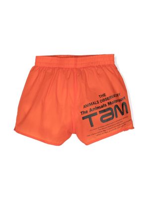 The Animals Observatory logo-print swim shorts - Orange