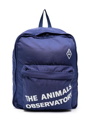 The Animals Observatory logo-print zip-up backpack - Blue