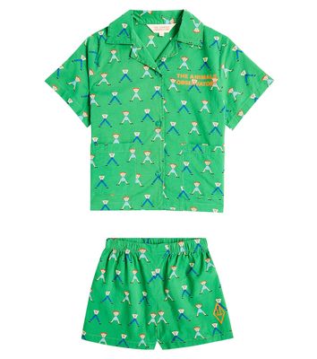 The Animals Observatory Magpie cotton shirt and shorts set