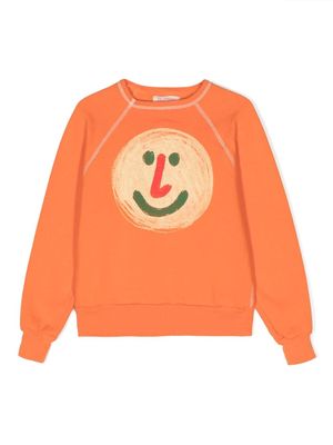 The Animals Observatory Shark smiley-print sweatshirt - Orange