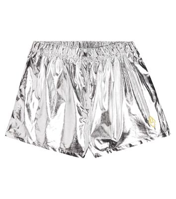 The Animals Observatory Shiny Clam metallic cotton shorts