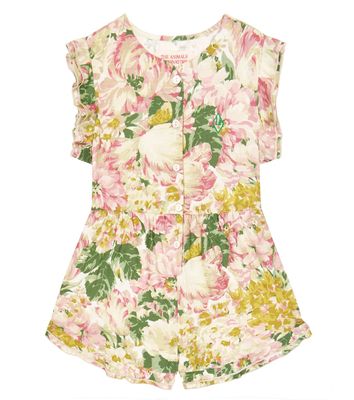 The Animals Observatory Squirrel floral cotton playsuit