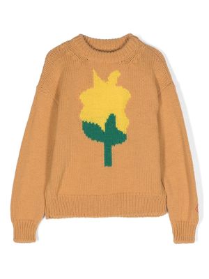 The Animals Observatory The Flower Bull wool jumper - Yellow
