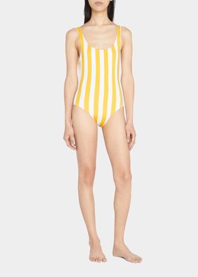 The Anne-Marie Tie Striped One-Piece Swimsuit