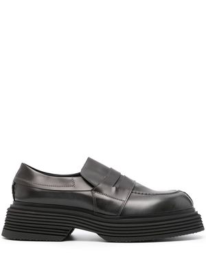 The Antipode penny-slot chunky leather loafers - Grey