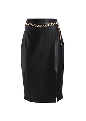 The Ashlen Faux Leather Pencil Skirt