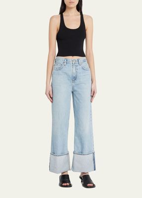 The Astley Wide Straight Cuffed Jeans