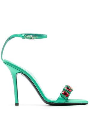 The Attico 115mm crystal-embellished sandals - Green