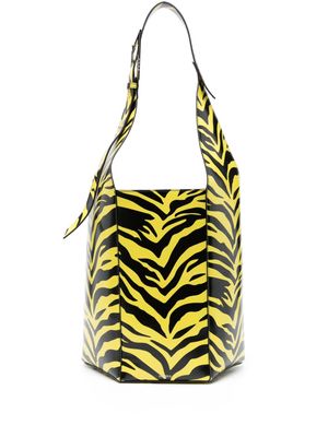 The Attico 12PM tiger-print shoulder bag - Yellow