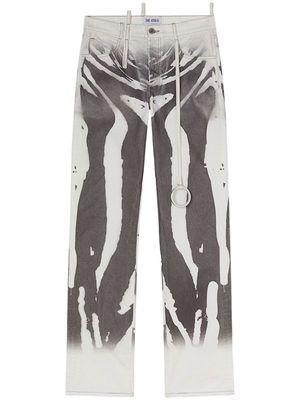 The Attico abstract-print jeans - Grey