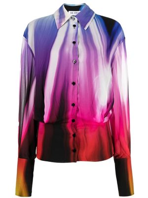 The Attico abstract-print long-sleeved shirt - Pink