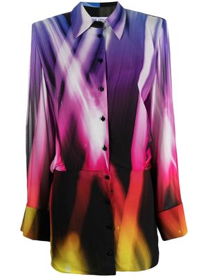The Attico abstract-print shirtdress - Multicolour