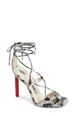 The Attico Adele Lace-Up Sandal in White/Red