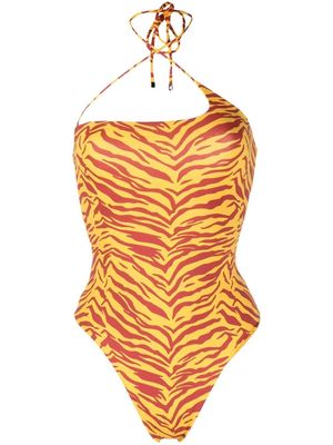 The Attico all-over tiger-print swimsuit - Yellow