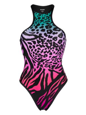 The Attico animal-print racerback swimsuit - Pink