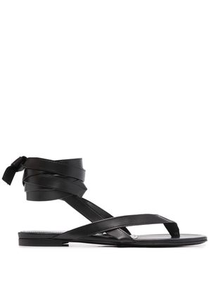 The Attico ankle-strap flat sandals - Black