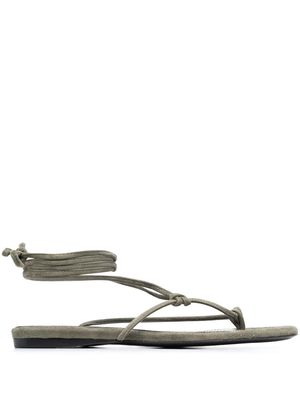 The Attico ankle-tie flat sandals - Green
