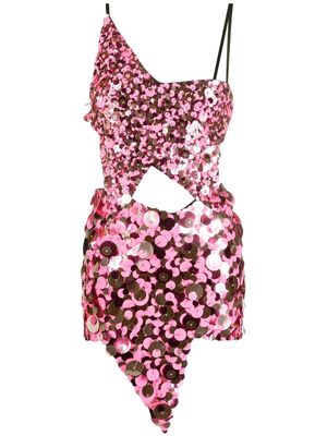 The Attico Astra sequin-embellished minidress - Pink