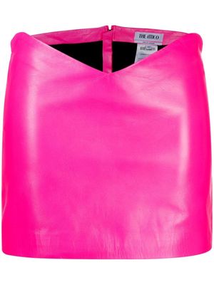 The Attico asymmetric leather pencil skirt - Pink