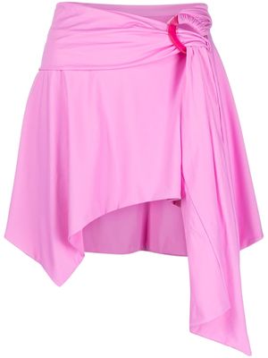 The Attico asymmetric mini skirt - Pink