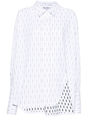 The Attico asymmetric striped shirt - White