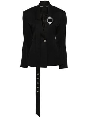 The Attico belted virgin wool blazer - Black