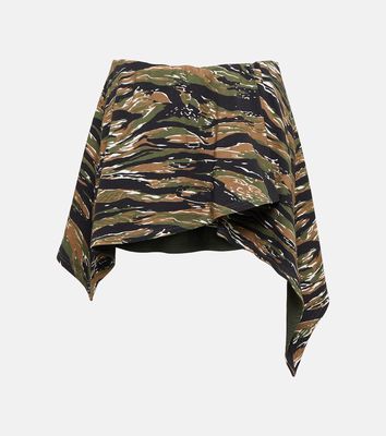 The Attico Camouflage jersey miniskirt