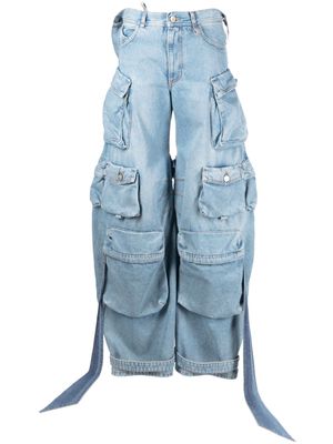 The Attico cargo-pocket wide-leg jeans - Blue