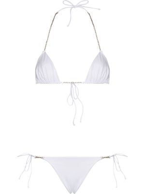 The Attico chain-link triangle bikini set - White