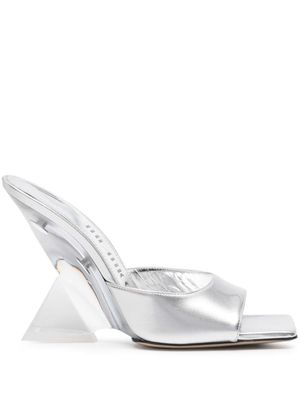 The Attico Cheope 105mm leather mules - Silver