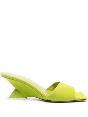 The Attico Cheope 60mm suede mules - Green